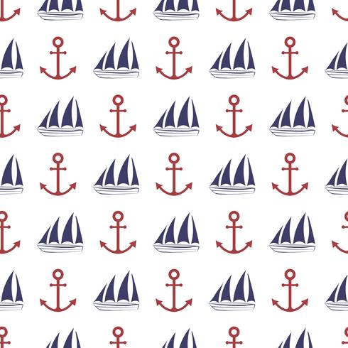 Nautical seamless pattern vector