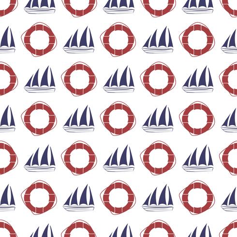 Nautical seamless pattern vector