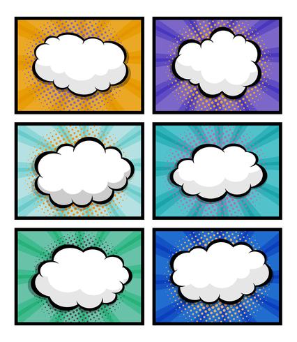 set of comic book, pop art with blank speech bubble vector