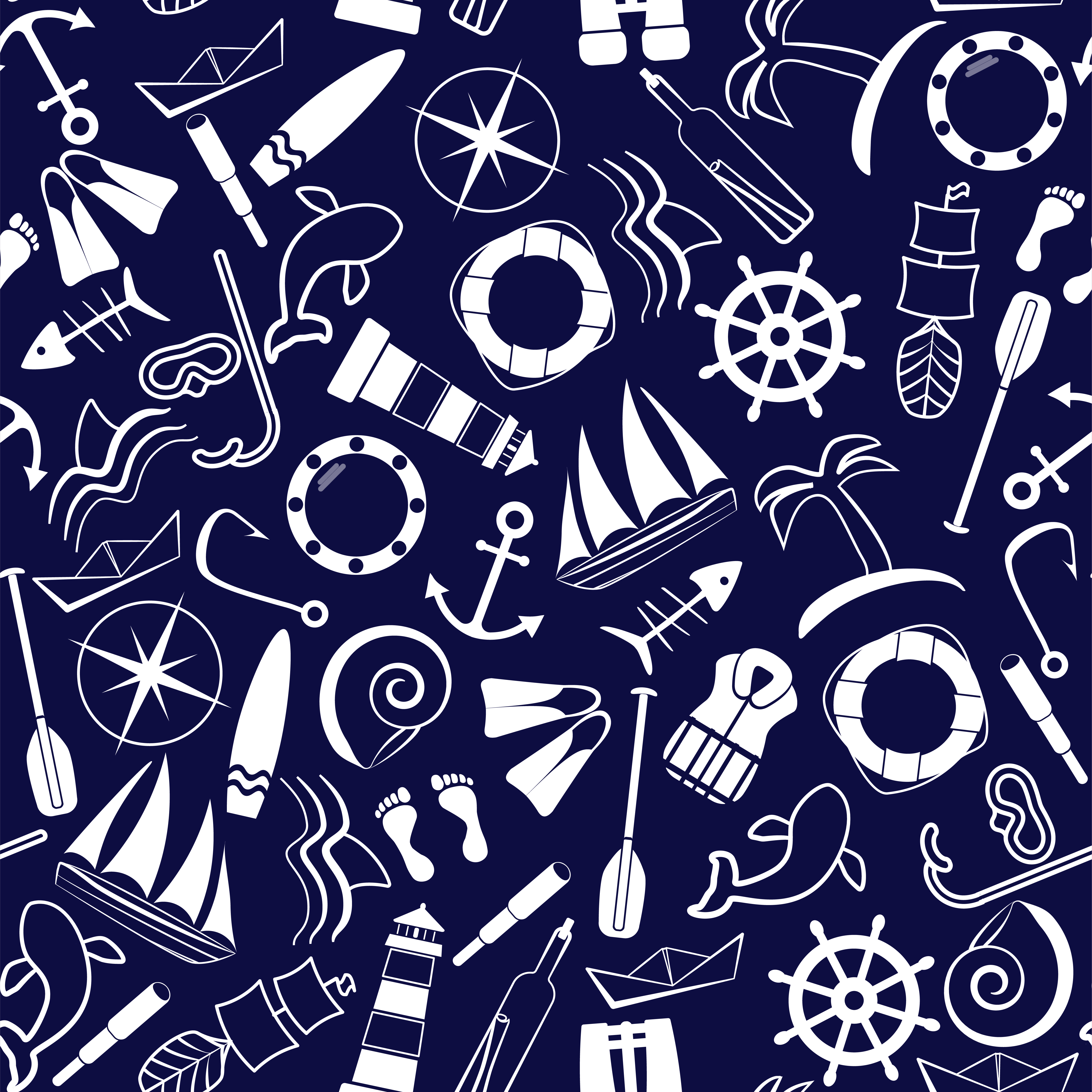 Nautical Seamless pattern 618002 - Download Free Vectors, Clipart