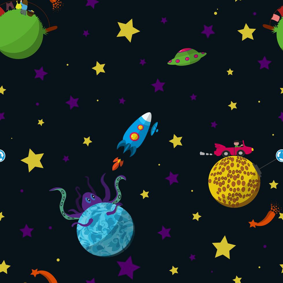 Seamless space pattern 618020 Vector Art at Vecteezy