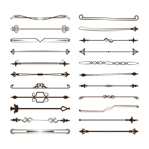 Collection of vector dividers. Can be used for design, letters, jewelry, gifts, notebooks