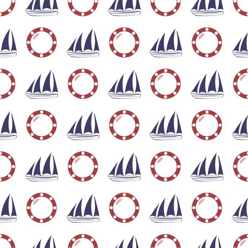 Nautical seamless pattern vector