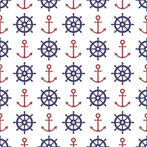 Nautical seamless pattern vector