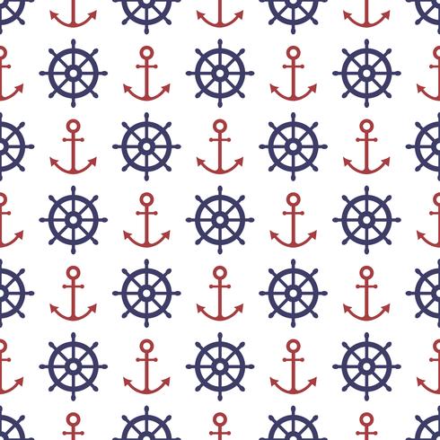 Nautical seamless pattern vector