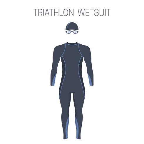 Traje de manga larga para hombre de triatlón. vector