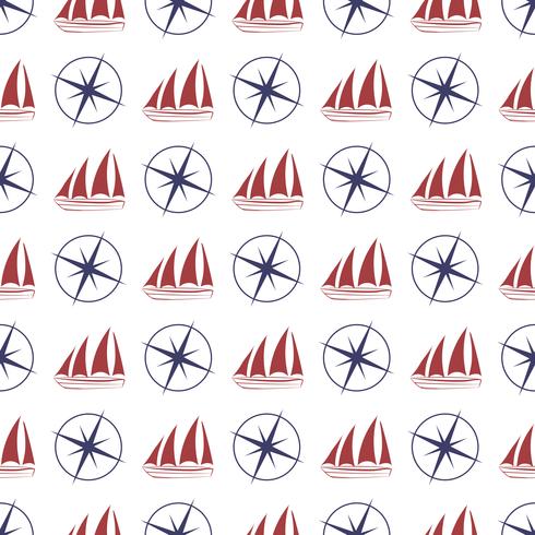Nautical seamless pattern vector