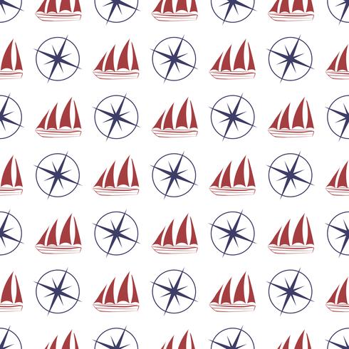 Nautical seamless pattern vector