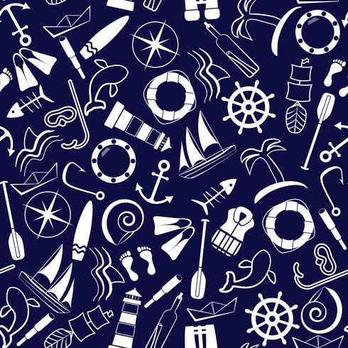 Nautical seamless pattern. vector