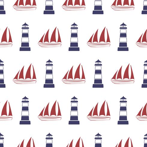 Nautical seamless pattern vector