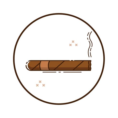 Line art cigar vector