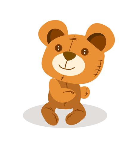 Lindo oso de peluche muñeca vector