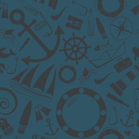 Nautical seamless pattern vector