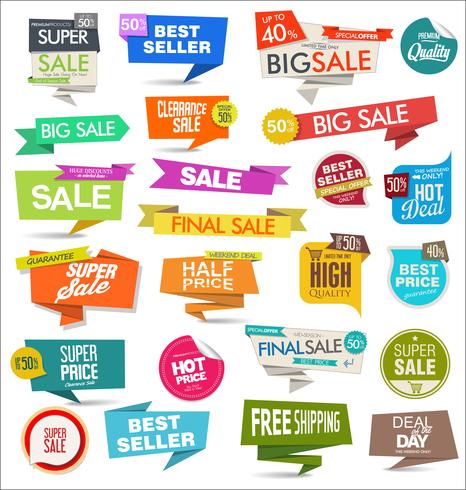 Modern badges stickers and labels collection vector