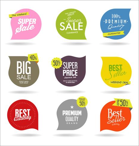 Modern badges stickers and labels collection vector