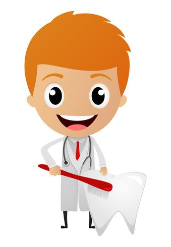 Dibujos animados de dentista feliz vector