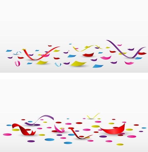 celebration confetti set on white background vector