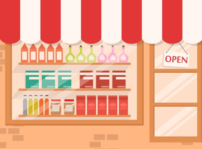 Almacenar y comercializar el fondo. vector