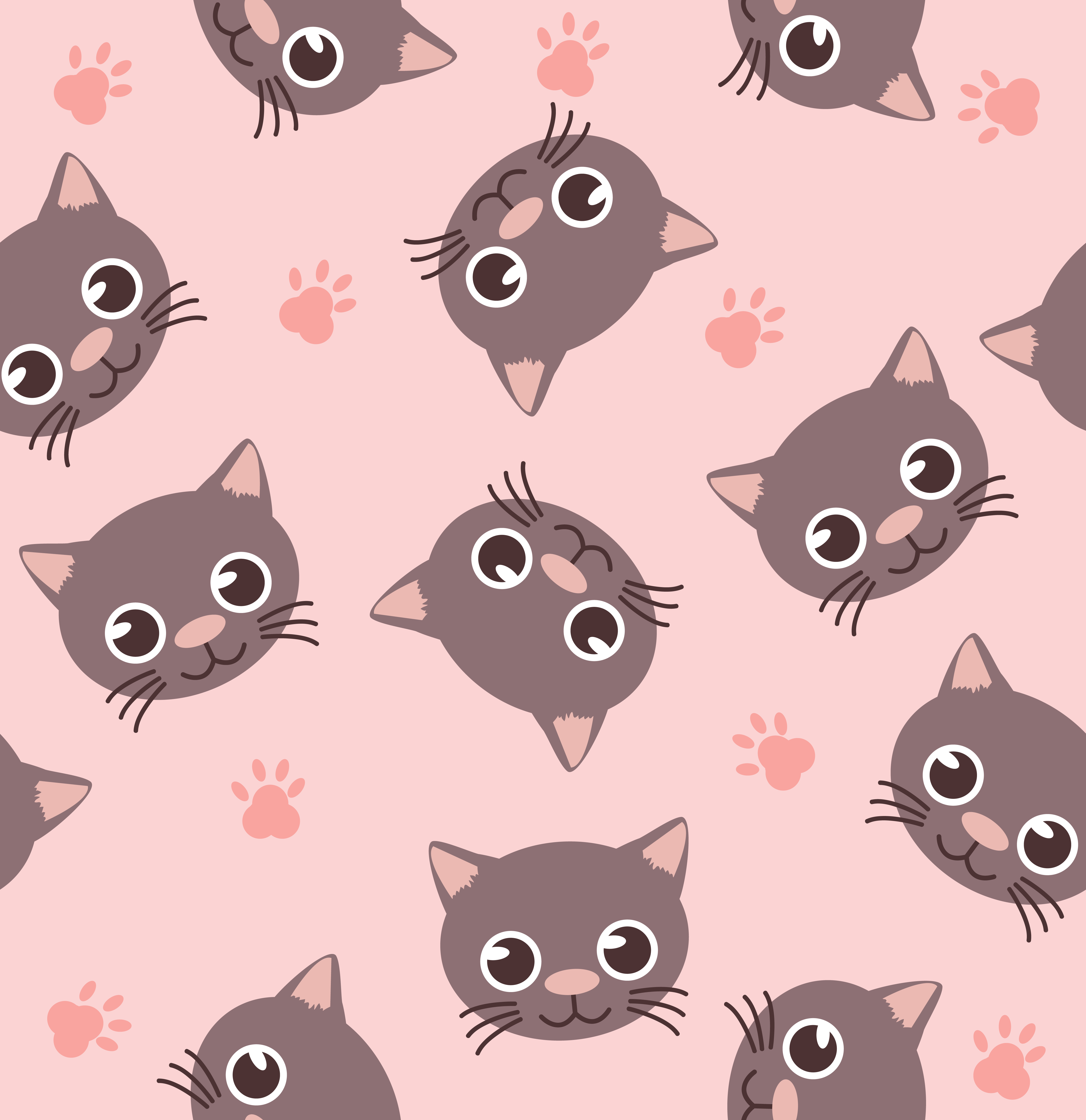 cute head cat  seamless Pattern  618361 Vector Art at Vecteezy