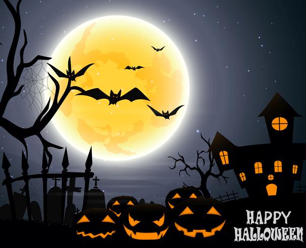 Halloween party on full moon vector