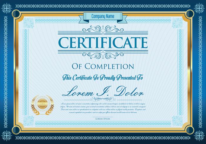 Certificate or diploma retro design template vector illustration