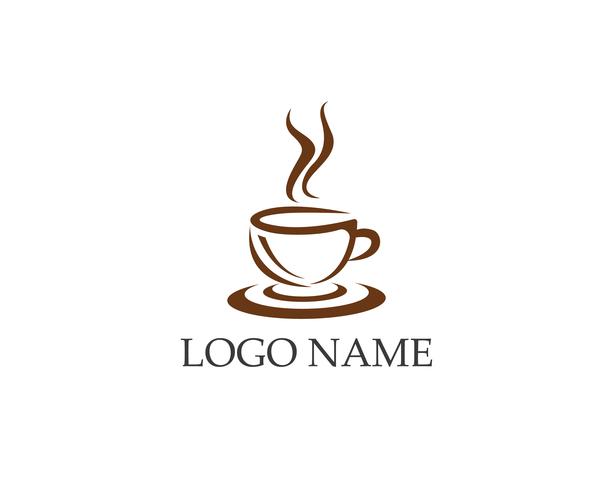 Taza de café Logo plantilla vector icono diseño