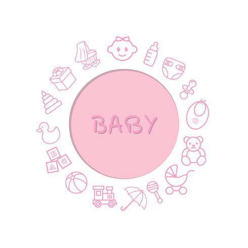 Children's card with a pattern of toys vector