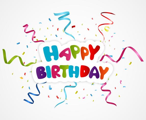 Happy birthday greeting card with ribbon vector