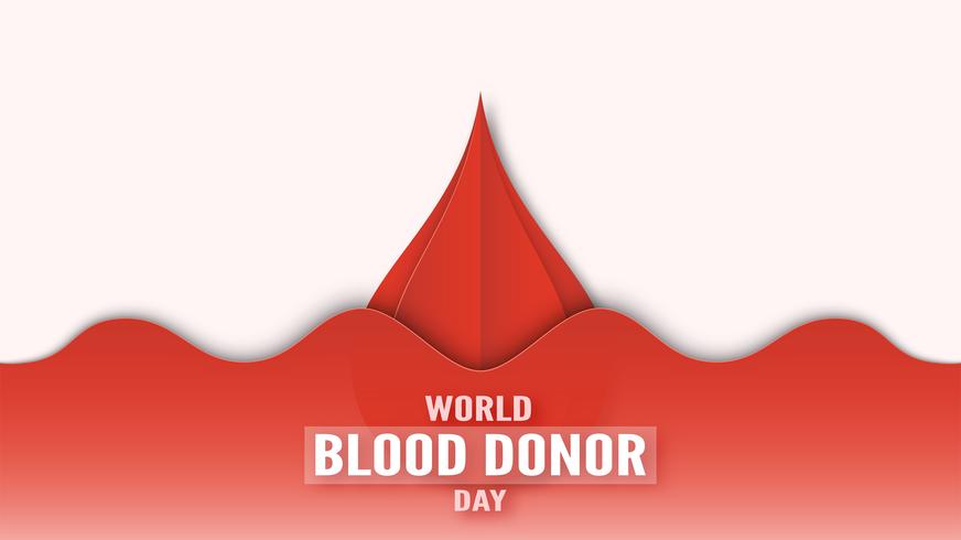 Element decoration for World blood donor day at June,14. Vector illustration in paper cut and craft style. This design is for poster,banner,advertisement.