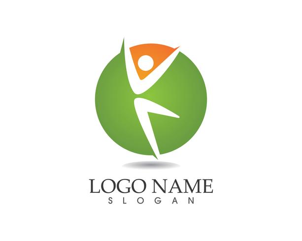 Athletic yoga people logo vector