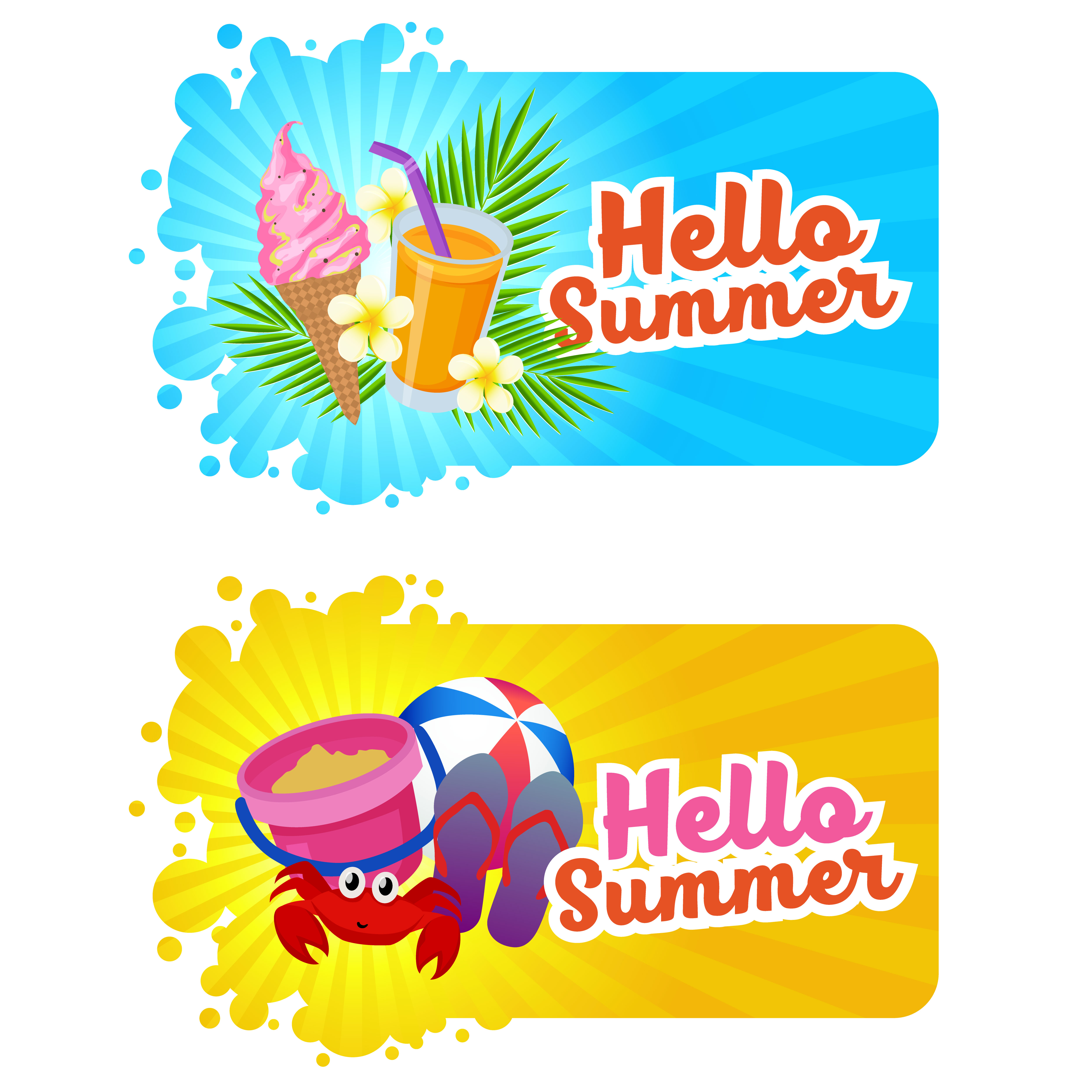 Download hello summer banner with beach fun theme - Download Free ...