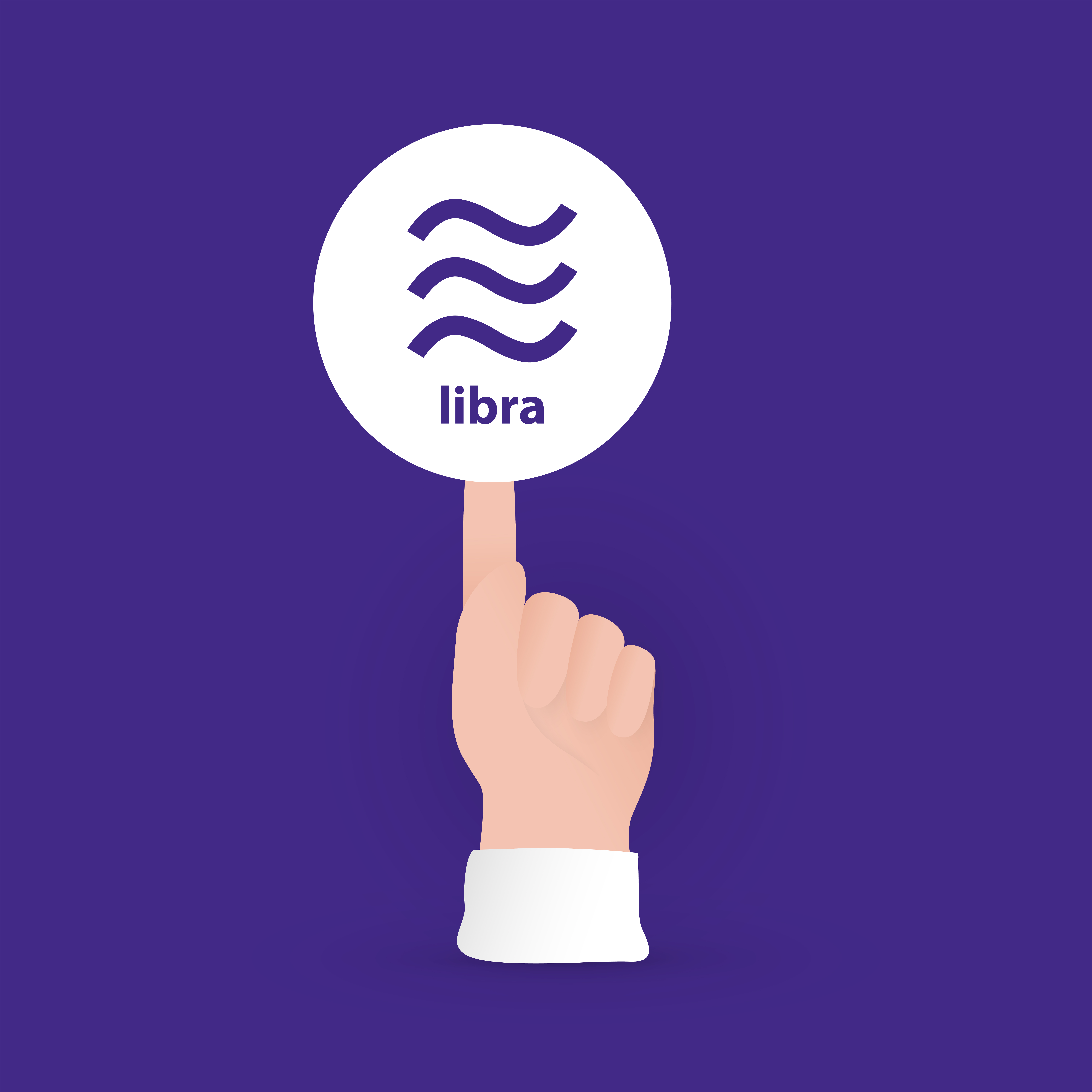Libra sign for new crypto currency. Vector illustration in ...
