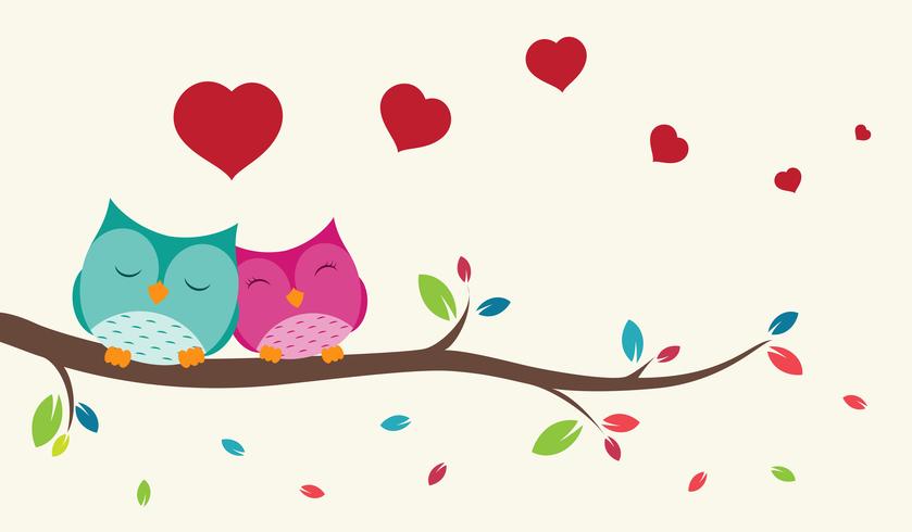 Couple of birds in love vector