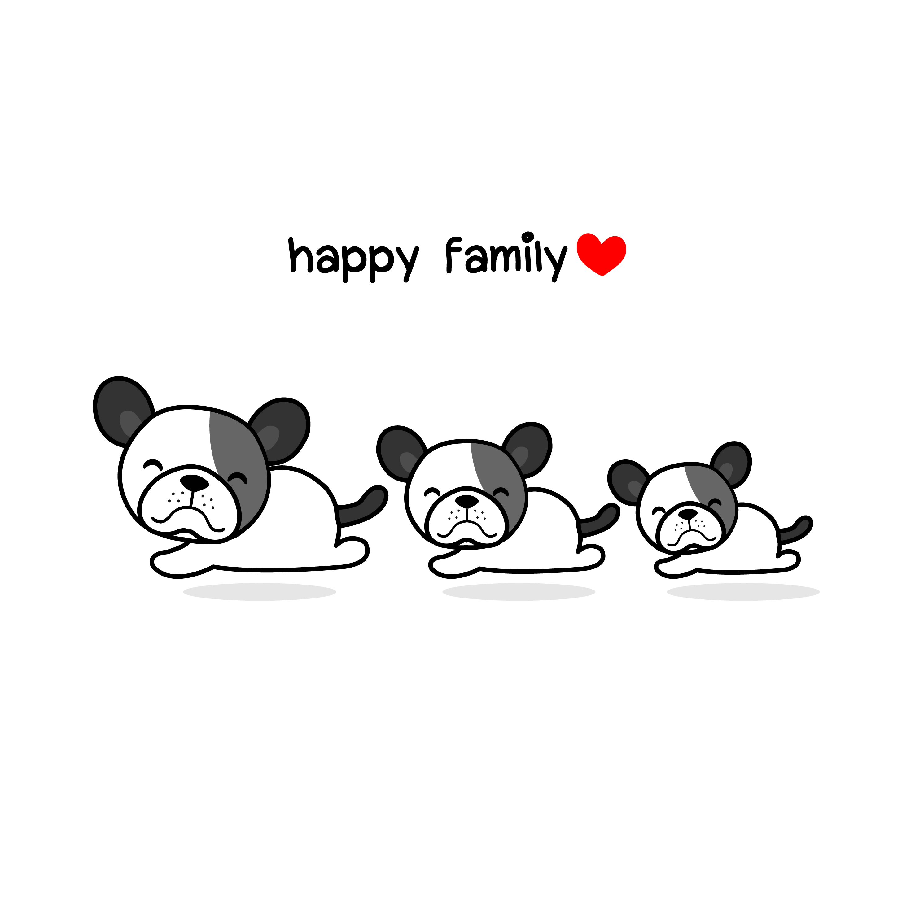 Cute mother father and baby dog. Happy animal family cartoon vector  illustration. 618715 Vector Art at Vecteezy