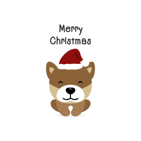 Merry christmas happy vector & photo (free trial) Merry Christmas dog Cartoon Dog. Vector illustration. 618728 Vector Art