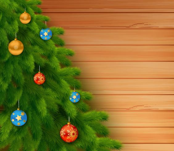 Christmas Element with message on wooden background vector