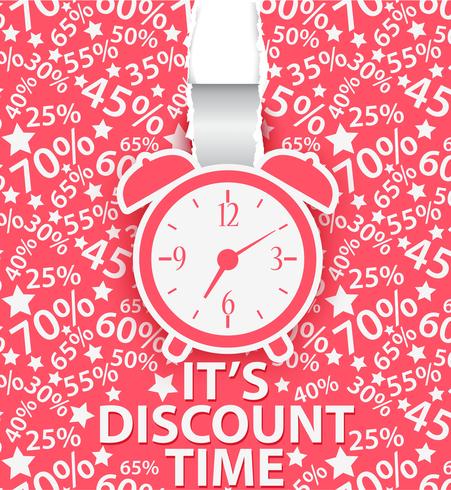 Shopping time poster design with alarm clock vector