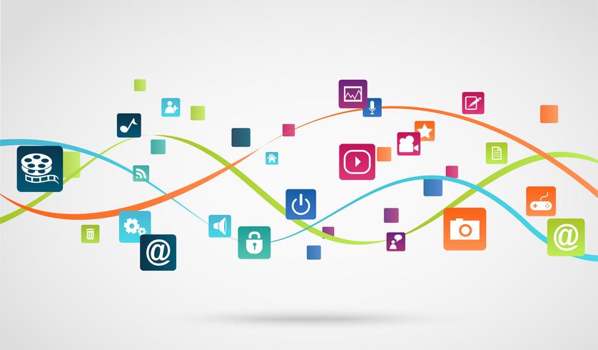 Internet application background vector
