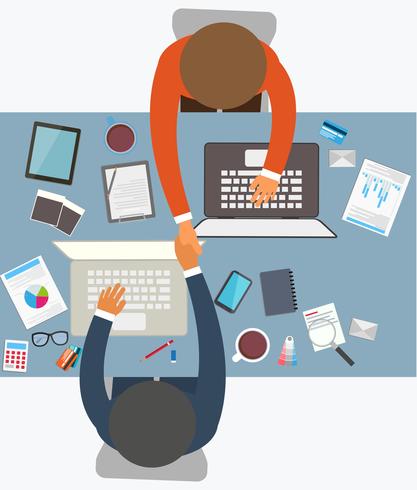 Flat design style of successful partnership vector