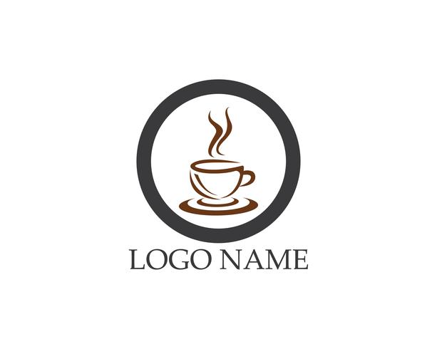 Taza de café Logo plantilla vector icono diseño