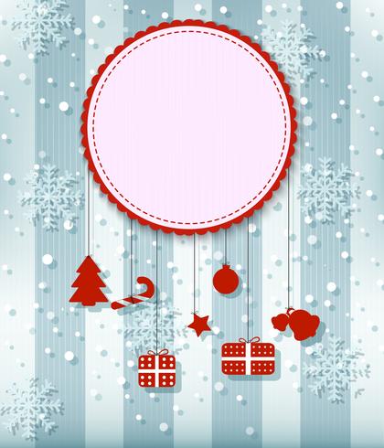 Christmas card background with ribbon vector