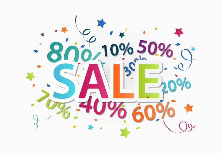 Sale celebration with percent discount vector