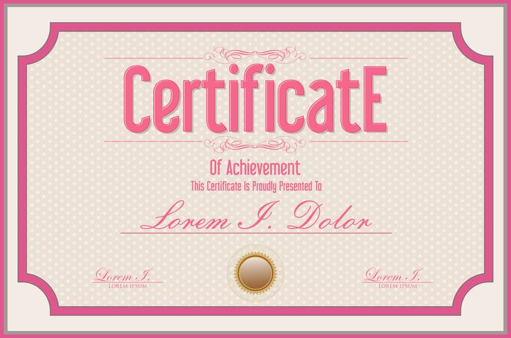 Certificate or diploma retro design template vector illustration