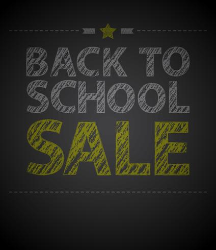 Back to school poster with text on chalkboard vector