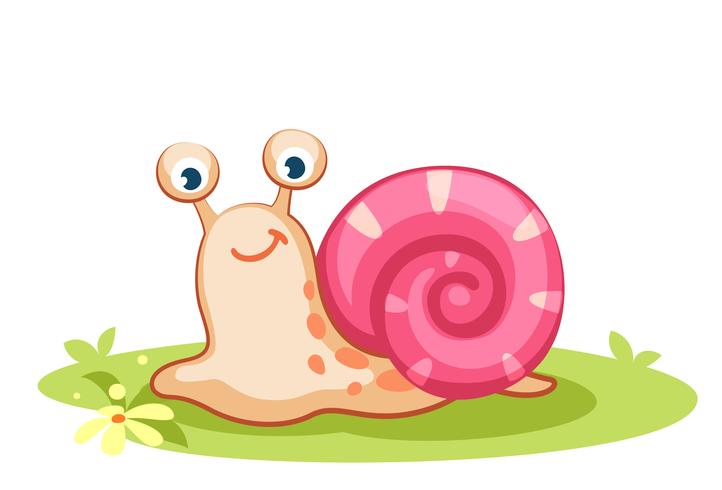 Cute cartoon snail vector