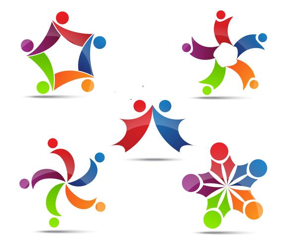 Community, network and social icons vector
