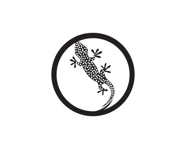 Lizard Chameleon Gecko Silhouette black vector