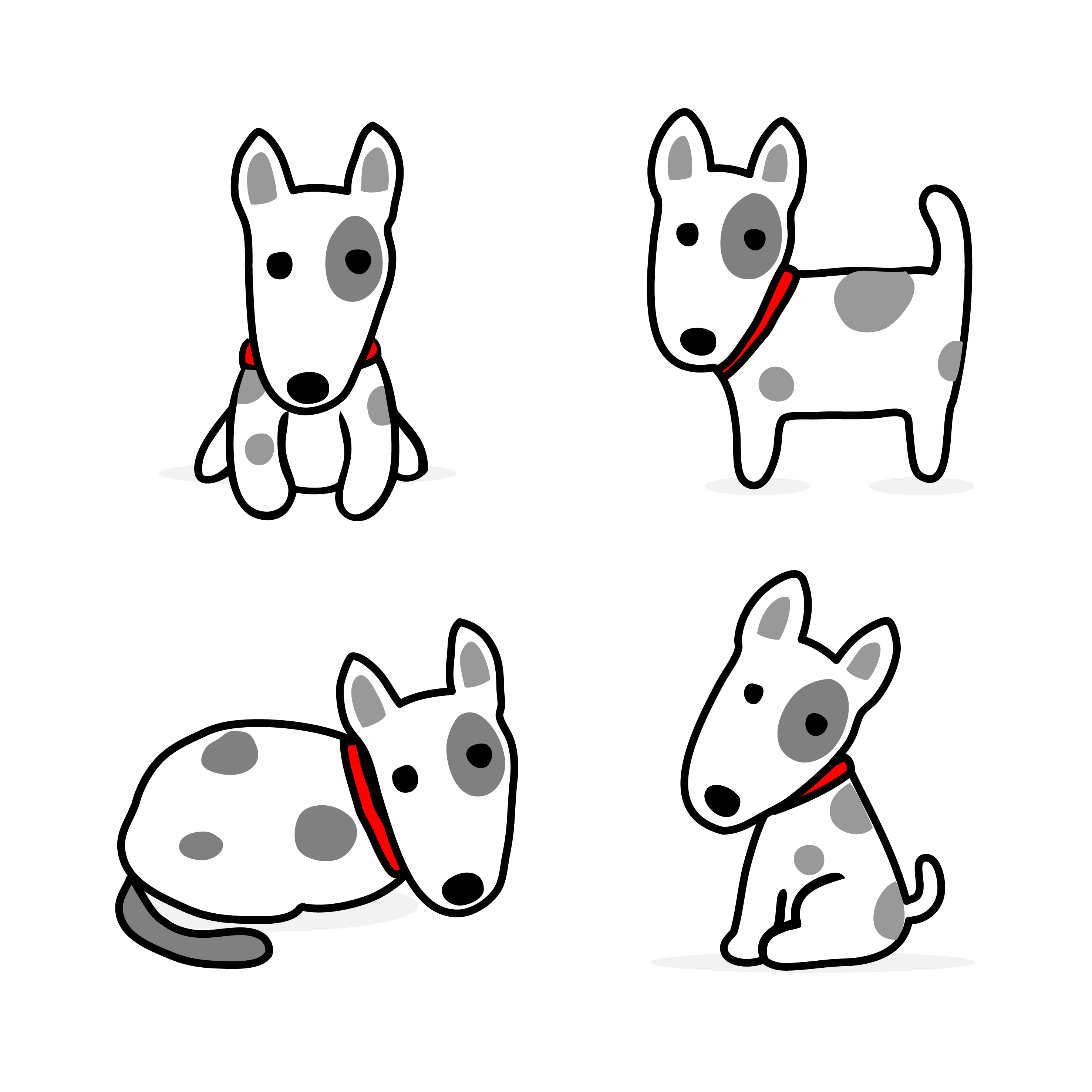 Cute Cartoon dog set. Vector illustration. 619102