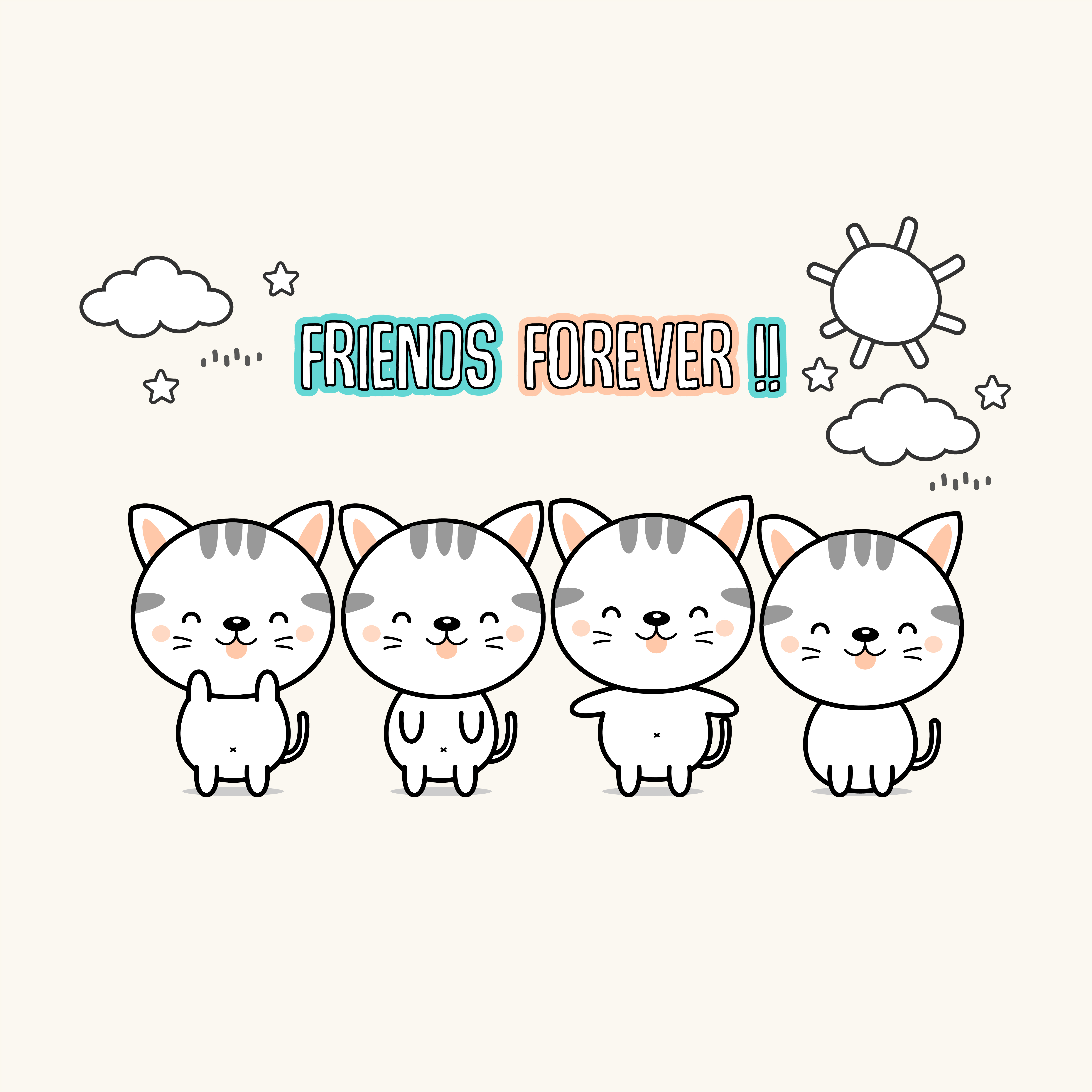 Best friend forever cats cartoon. 619136 Vector Art at Vecteezy Best friend forever cats cartoon. 619136 Vector Art at Vecteezy