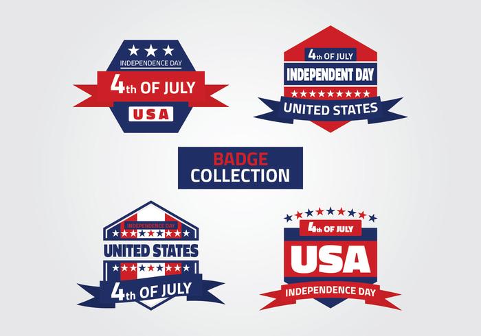 4th of July Badge Collection vector